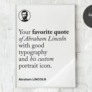 Custom Abraham Lincoln Motivational Quote Wall Decor Print Poster, Inspirational Quotes, Office and Home Decor, Gift Idea
