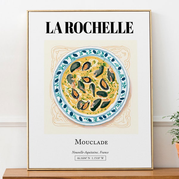 La Rochelle (Nouvelle-Aquitaine, France), Mouclade, Wall Art Travel Print Poster