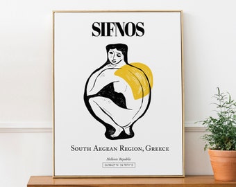Sifnos, South Aegean Region, Greece, Abstract Aesthetic, Wall Art, Travel Print Poster, Housewarming Gift