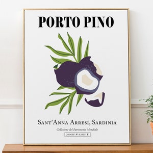 Porto Pino, Sardinia (Sardegna), Italy Aesthetic Coconuts With Green Leaves Wall Decor Print Poster