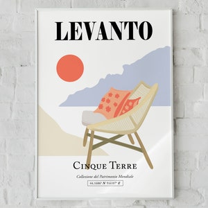 Levanto, Italië, Cinque Terre (Ligurische Zee) Strand Fauteuil Wall Decor Print Poster