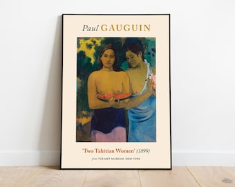 Paul Gauguin — Two Tahitian Women (1899) — Impressionism Art Poster (premium paper) — Gift Idea / Wall Art / Print / Vintage