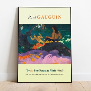 Paul Gauguin — By the Sea (Fatata te Miti) 1892 — Impressionism Art Poster (premium paper) — Gift Idea / Wall Art / Print / Vintage