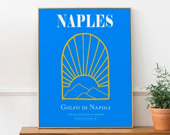 Naples, Campania, Italy Abstract Sunrise And Sunset Over Mount Vesuvius Wall Art Decor Print Poster