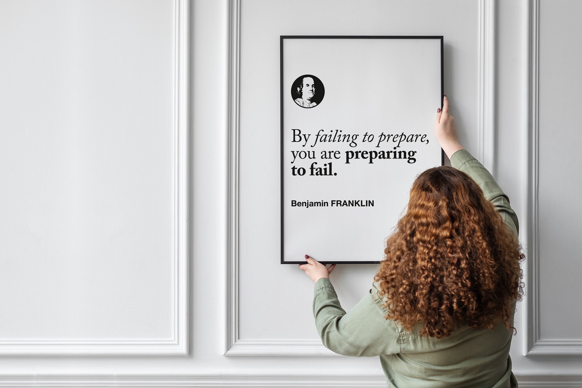 Ben Franklin By Failing to Prepare .. NEW Classroom Motivational POSTER 