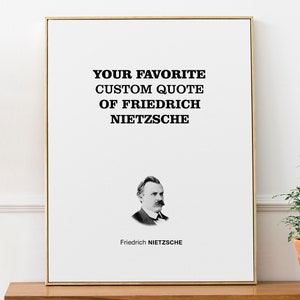 Friedrich Nietzsche Zitat mit Portrait | Inspirierende Wanddekoration Poster | 40. Geburtstag und Psychologe Geschenk