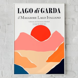Lago di Garda, Italien, Gardasee (Verona See) Ästhetik Garda Sonnenuntergang Wand Kunst Dekor Druck Poster