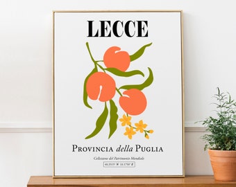 Lecce, Italy, Apulia (Puglia) Aesthetic Flowers Wall Decor Print Poster