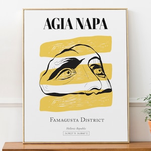 Agia Napa, Famagusta District, Abstract Aesthetic, Wall Art, Travel Print Poster, Housewarming Gift
