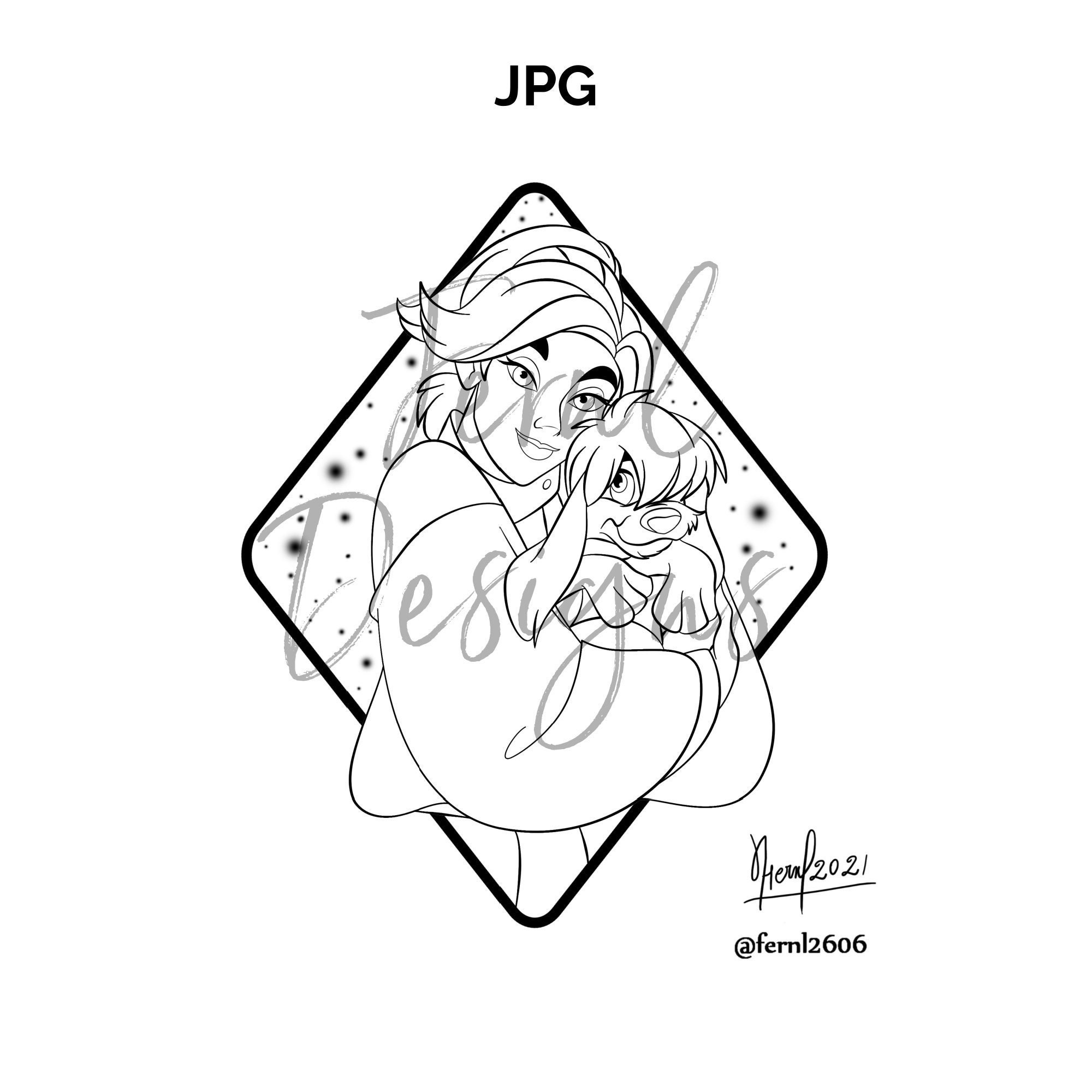 Anastasia Pooka Dog Princess Fan Art Clipart Clip Art Etsy