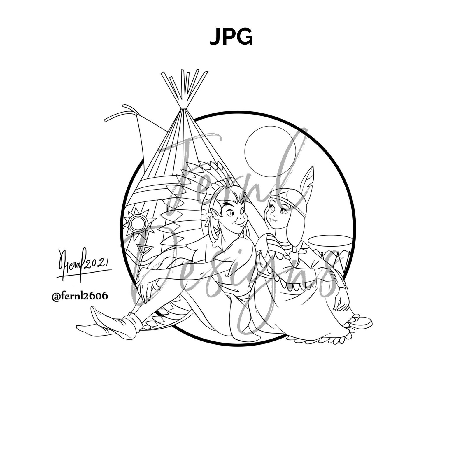 Peter Pan, Tiger Lily, Neverland, Fan Art, Clipart, Clip Art, Stamp ...