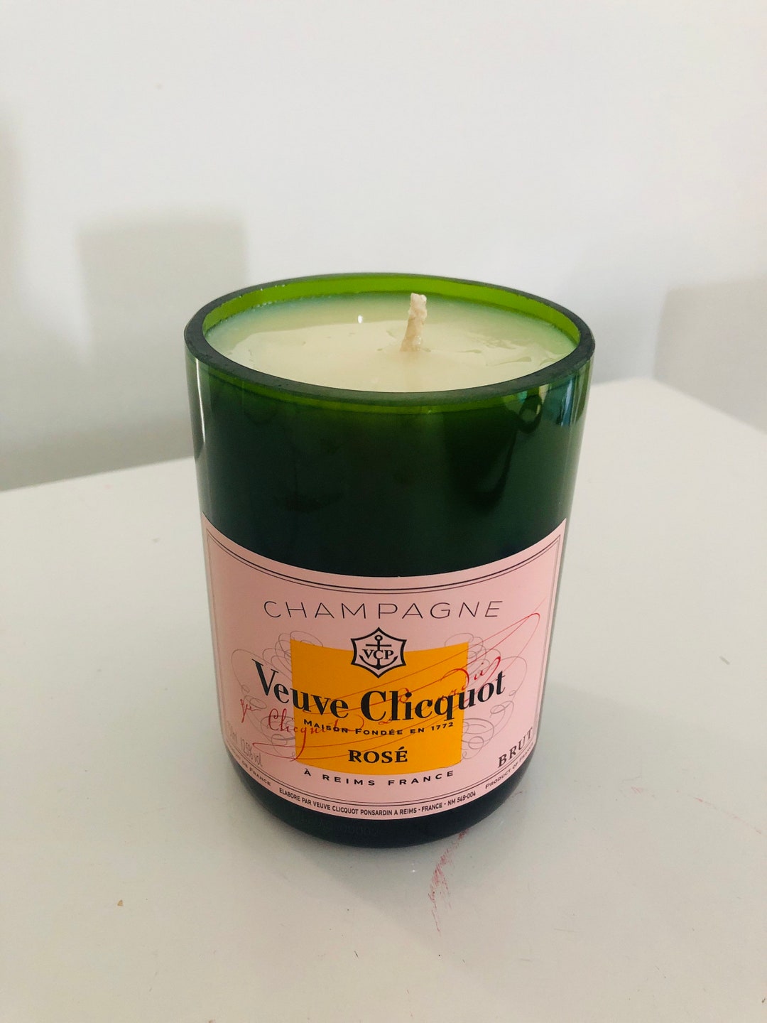 Veuve Clicquot Pink Rose Champagne Candle Upcycled Recycled Etsy