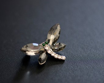 Broche  libellule avec strass-Broche de mode-Fantaisie-Insecte-Bijou de déco tendance-Accessoire féminin-Bijou cadeau-Broche pour mariage