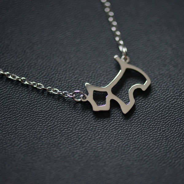 Collier pendentif Fox Terrier, animal, chien, collier, pendentif, collier ras du cou, collier minimaliste, bijoux en acier inoxydable, diy