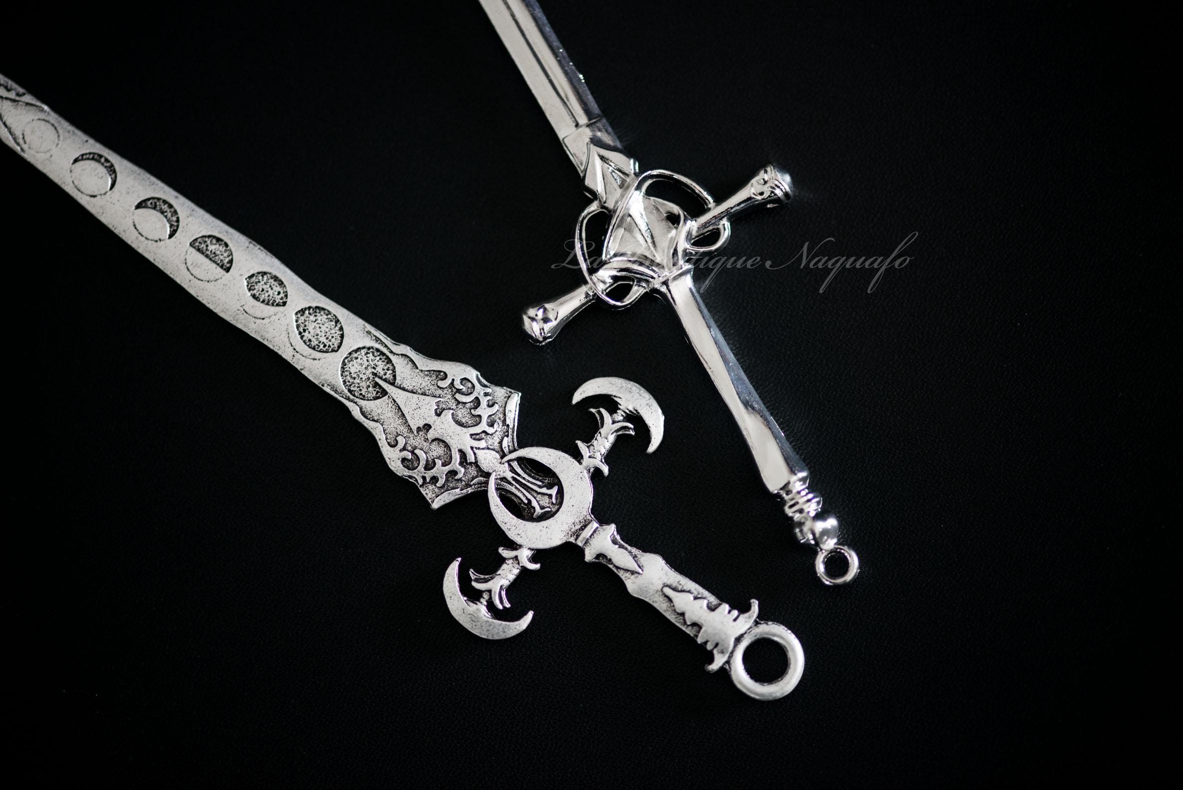 Set of 2 Hairpins, Celtic Sword and Medieval Sword in Silver  display picture 1