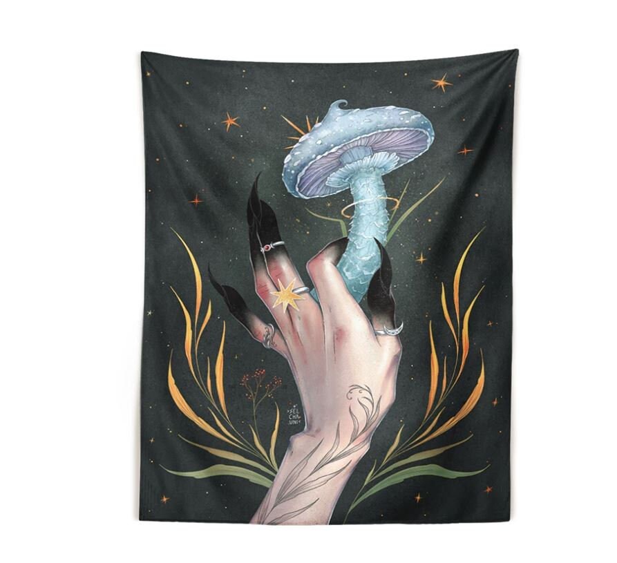 Tenture Murale Suspendue Psychédélique, Décoration Murale, Style Boho, Ésotérique, Art Déco Pour La 