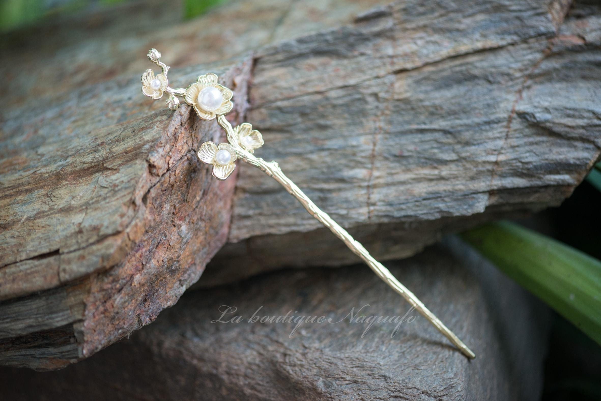 Épingle à Chapeau/broche Fleur En Or 18 Carats (or Rose) - Vintage/occasion
