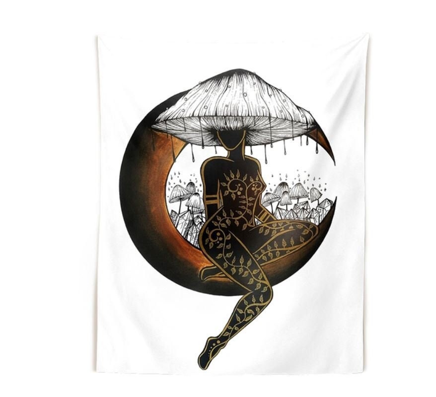 Décoration Murale Art Botanique, Champignon, Décoration d'intérieur, Psychédélique, Murale, Hippie, 