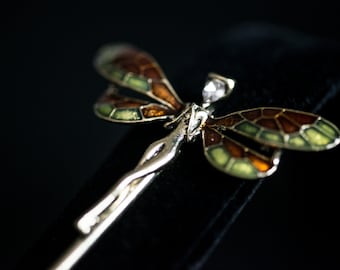 Golden Winged Fairy Hairpin – Fantasy Hair Accessory, Elven Hair Jewelry, Fairy Gift for Women