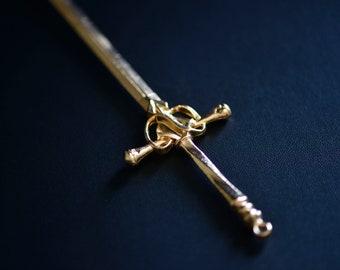 Silver-colored or gold-colored metal sword hairpin-Hairdressing accessory-Fashion jewelry-For wedding-Gift-For jewelry enthusiasts