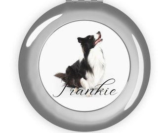 Custom Dog Photo Compact Travel Mirror, Custom Pet Photo Compact Travel Mirror, Espejo compacto personalizado, Regalos personalizados para mamás de perros