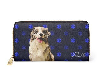 Yunshm Papillon Dog In The Grass Personalized Leather Classic Floral Coin Purse Clutch Pouch Wallet For Womens Yunshm Papillon Dog In The Grass Personalized Leather Classic Floral Coin Purse Clutch Pouch Wallet For Womens