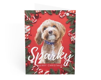 Custom Dog Folded Greeting Cards, Custom Dog Gift,  Dog Mom Gifts, Christmas Greeting Cards, Christmas Gifts, Holiday Cards