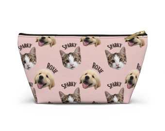 Personalized Dog Photo Accessory Pouch w T-bottom, Small & Large Pouch with Zipper, Teacher Pencil Pouch, Dog Mom, Dog Lover Gifts