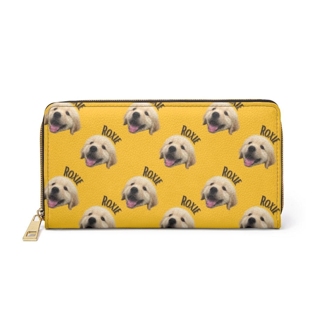 Custom Dog Portrait Zipper Wallet, Custom Pet Zipper Wallet, Custom Dog