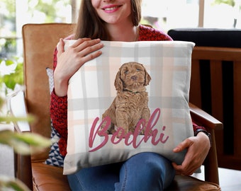 Custom Dog Portrait Pillow, Custom Pet Portrait Pillow, Custom Dog Pillow, Personalized Pillow, Personalized Christmas Gift, Dog Mom Gift