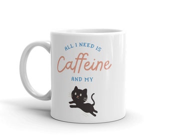 Personalized Cat Mug for Cat Mom & Cat Dad, White Ceramic Cat Mug