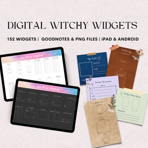 Witchy Digital Widgets, Digital Stickers for Ipad, Android, Goodnotes Digital Planners