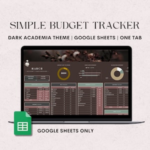 Google Sheets Budget Planner, Expense Tracker, Debt Payoff Tracker, Budget by Paycheck, Monthly, Weekly, or Biweekly. Dark Academia Theme.