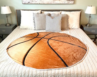 Personalized Basketball Blanket Round