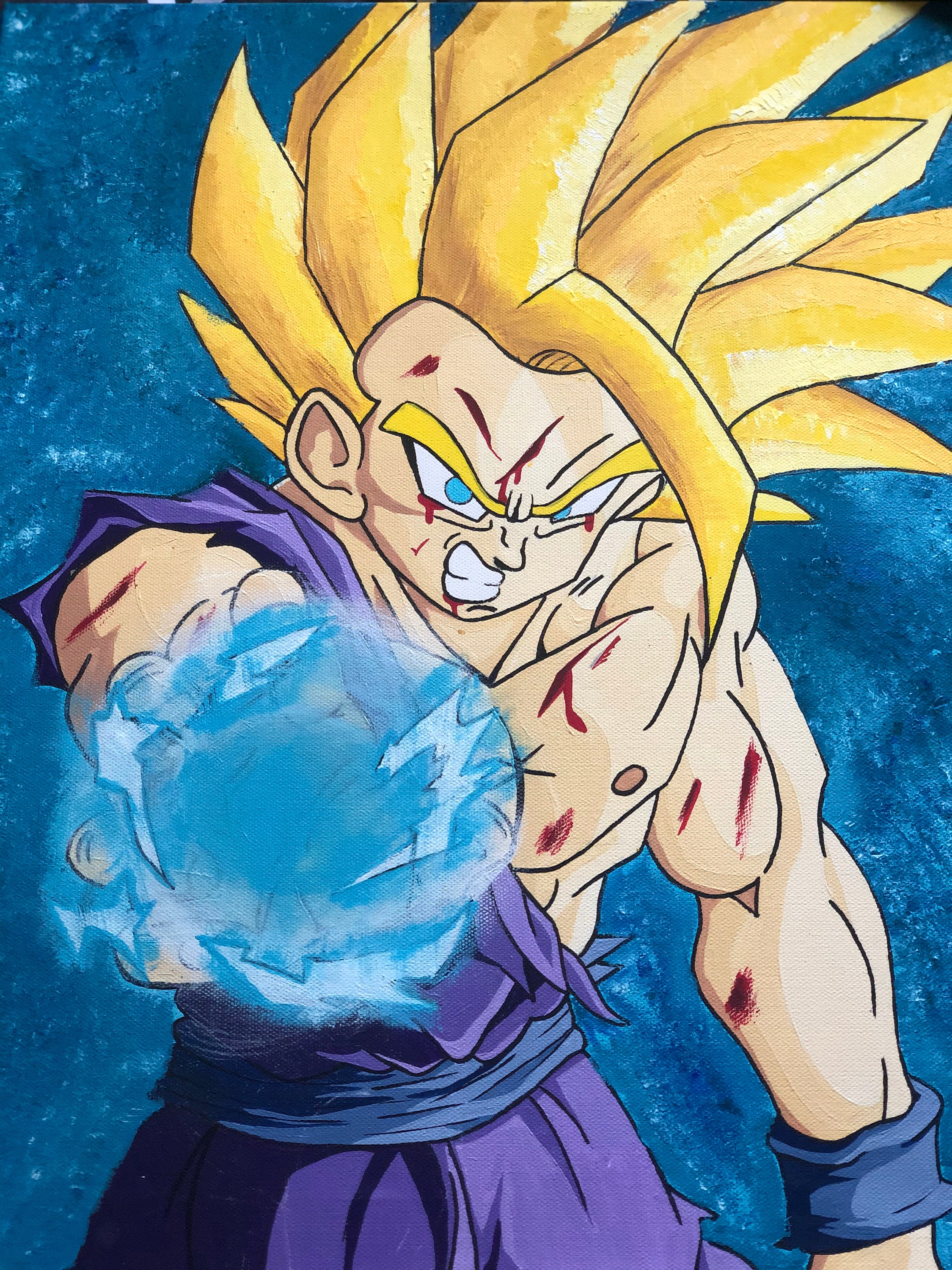 Dragon Ball Z Gohan Painting Etsy