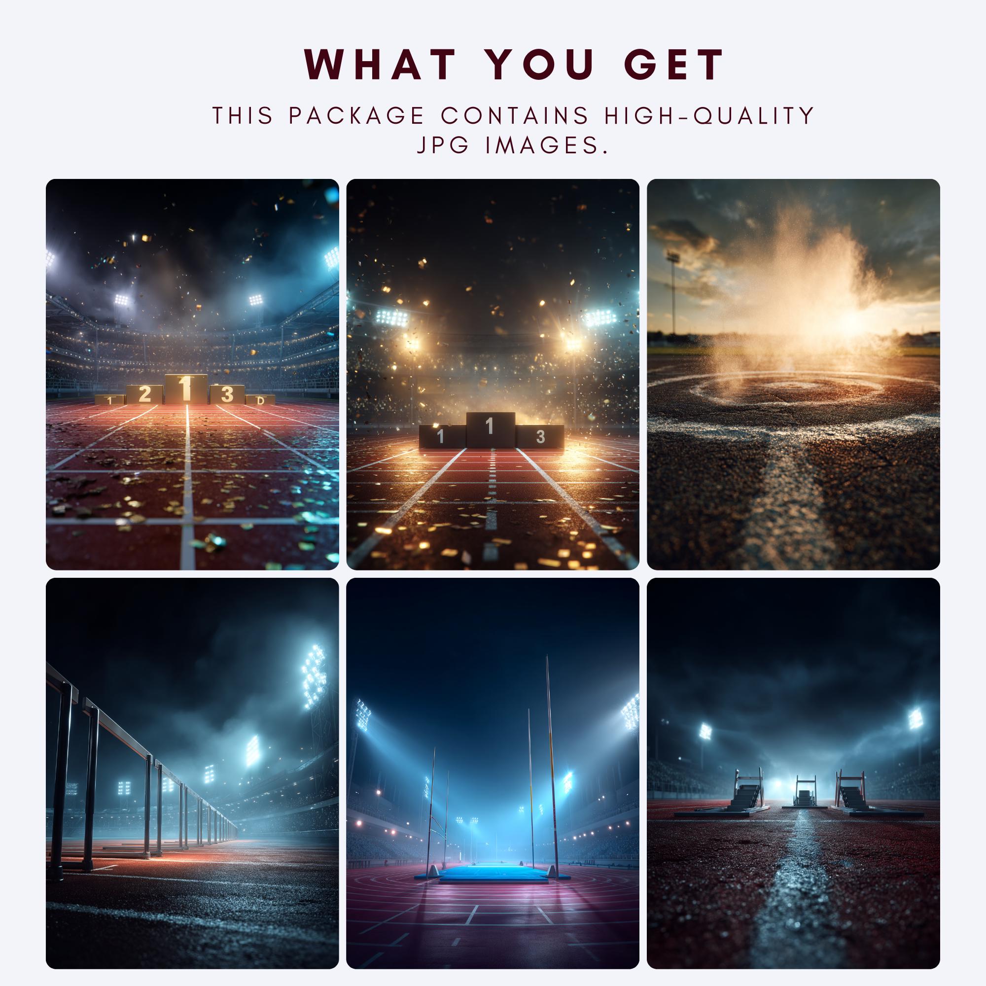 60 Track and Field Digital Backdrops, Running Sports Background, Senior ...