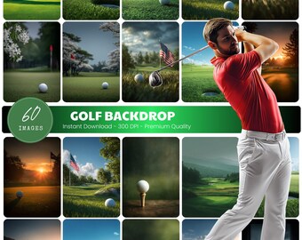 Golf Digital Backdrops for Sports Photography, Senior Night Posters and Photoshop Overlays