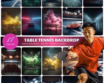 Ping Pong, Table Tennis Backdrop, Senior Night Sports Poster, Photoshop Overlay (Digital Download)