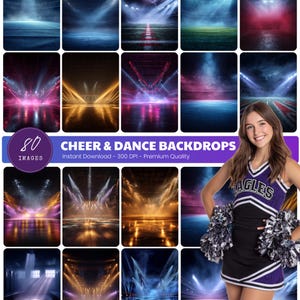 80 digitale achtergronden cheerleader megabundel, achtergrond dansfotografie, posters senioren avond