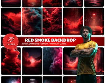 Red Smoke Backdrop for Sports Photography | Stadium Lights, Tunnel Scenes (Digital Download)