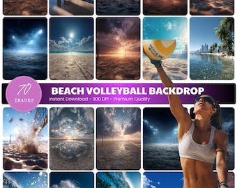 Beach Volleyball Digital Backdrop, Sand Court Background, Senior Night Poster, Photoshop Overlay (Digital Download)
