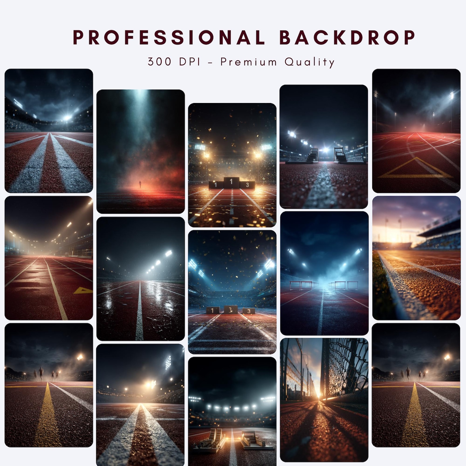 60 Track and Field Digital Backdrops, Running Sports Background, Senior ...