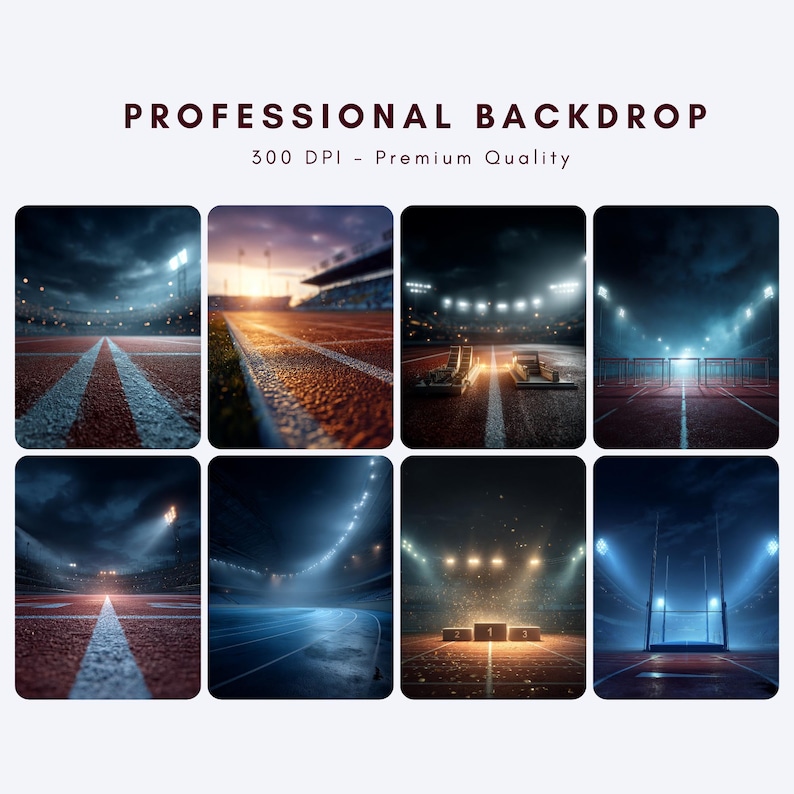 60 Track and Field Digital Backdrops, Running Sports Background, Senior ...