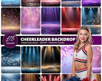 Cheer, Dance & Gymnastics Glitter Confetti Backdrop, Senior Sports Photography Photoshop Template