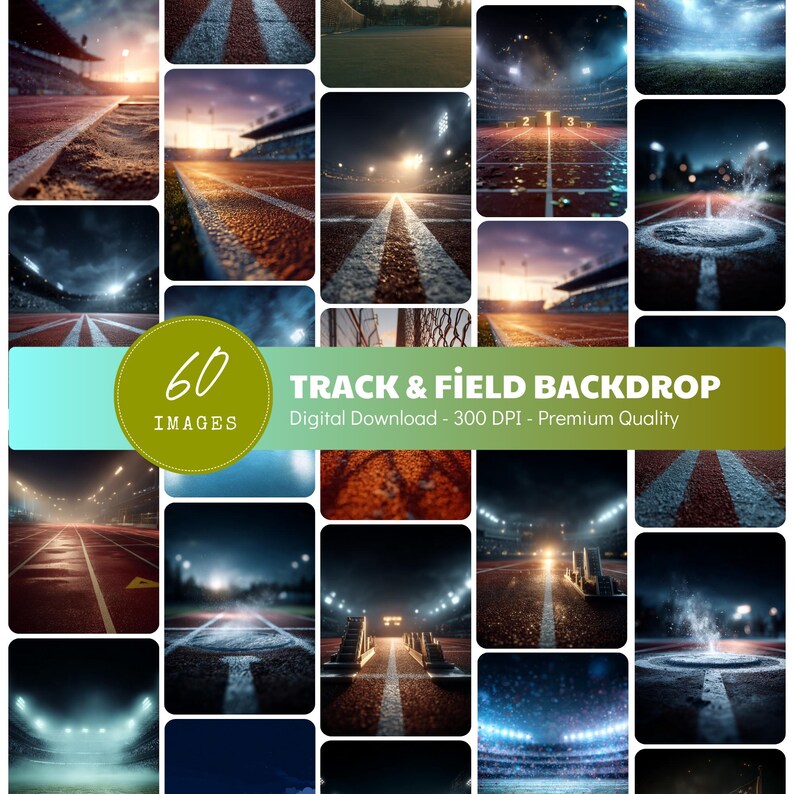 60 Track and Field Digital Backdrops, Running Sports Background, Senior ...