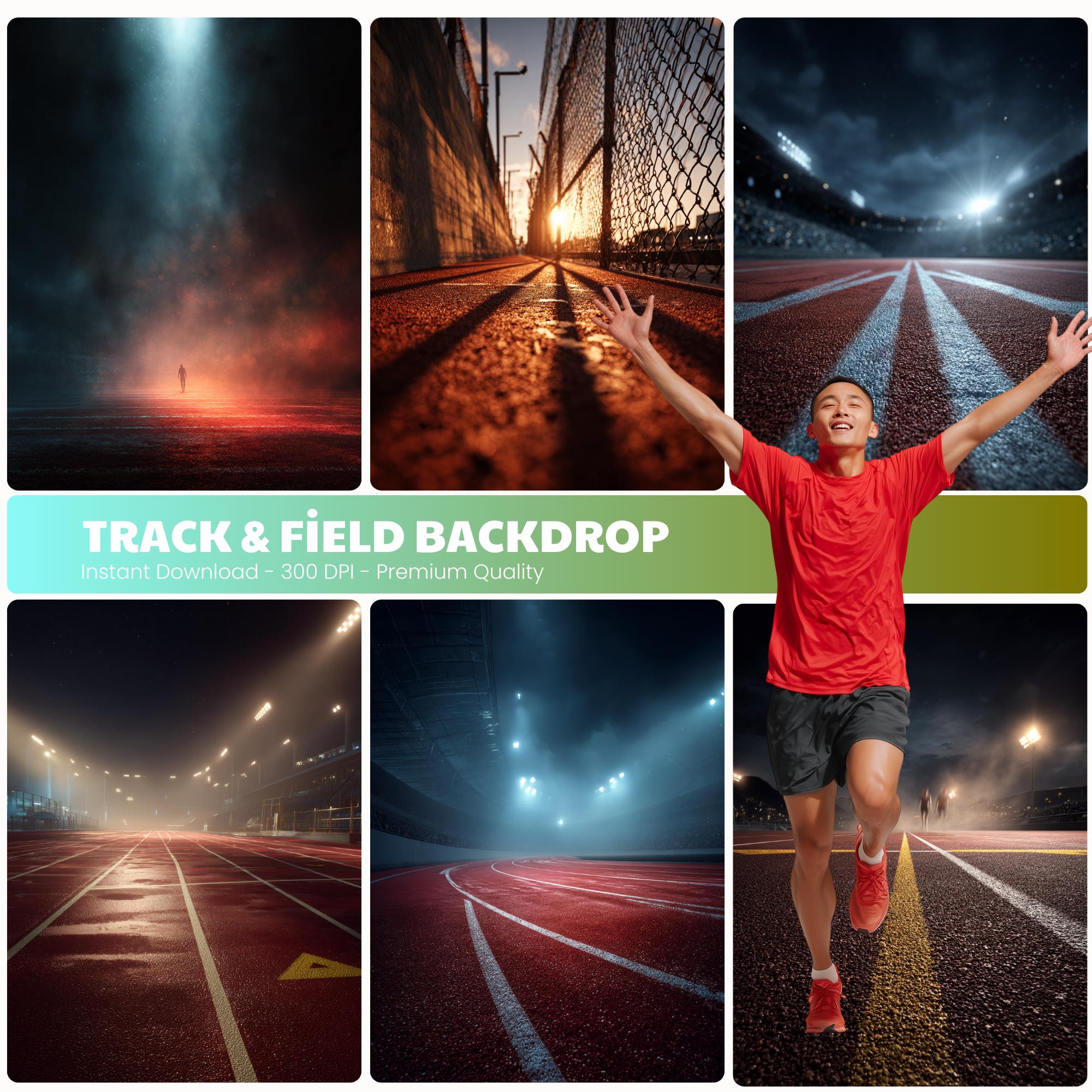60 Track and Field Digital Backdrops, Running Sports Background, Senior ...