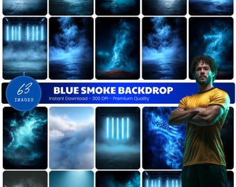 Blue Smoke Backdrop, Cinematic Stadium Lights, Dramatic Effects (Digital Download)