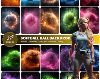 Sports Photo Backdrop: Ball Smoke Lights, Smoke Effects (Digital Download)