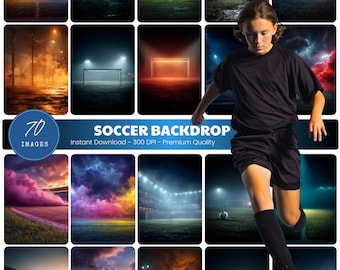 70 Soccer Digital Backdrops, Sports Photography Background, Senior Night Poster, Soccer Stadium Photoshop Overlay