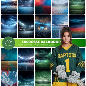 Lacrosse Stadium Digital Backdrop, Senior Night Sports Photography Background, Poster Template